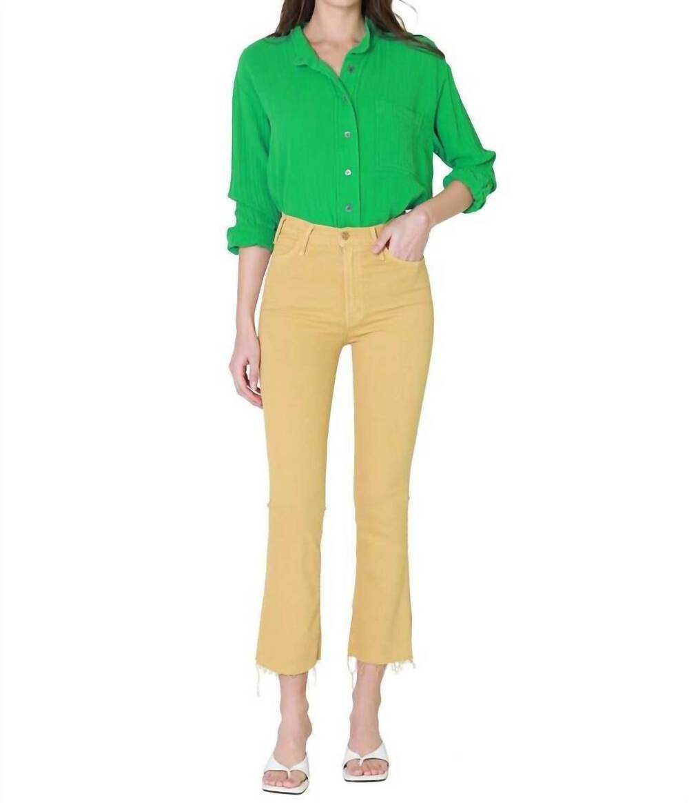 NEW MOTHER the hustler ankle fray jeans in tinsel tie
